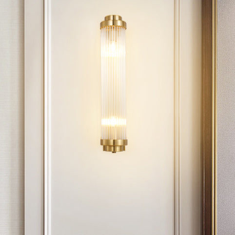 Traditional Cylinder Glass 2-Light Wall Sconce