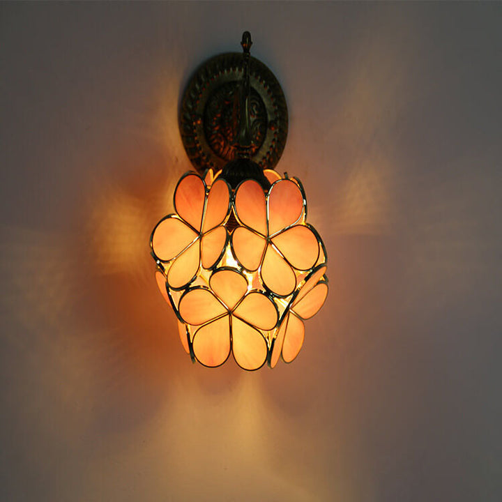 Vintage Flower Glass Wall Sconce