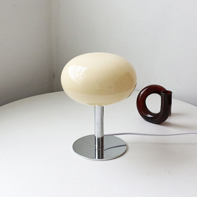 Contemporary Nordic Round Iron Glass 1-Light Table Lamp For Bedroom
