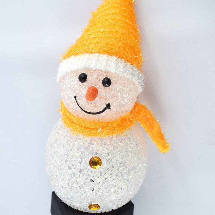 Solar Rice Ball Snowman LED Floor Lamp