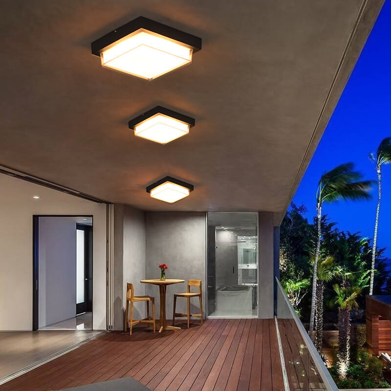Minimalist Square Aluminum LED Flush Mount Ceiling Light