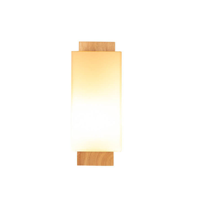 Minimalist Square Solid Wood Wall Sconce