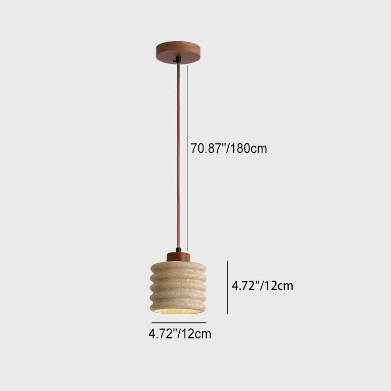 Wabi-Sabi Cylinder Wood Pendant Light
