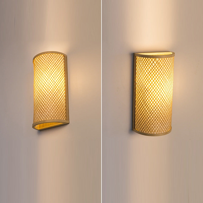 Traditional Cylinder Bamboo 2-Light Wall Sconce