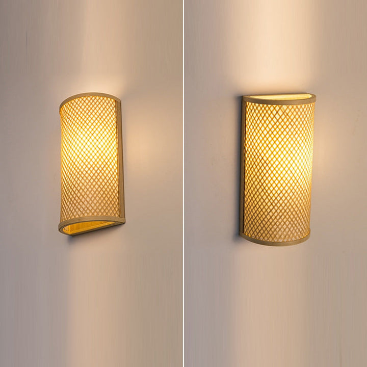 Traditional Cylinder Bamboo 2-Light Wall Sconce