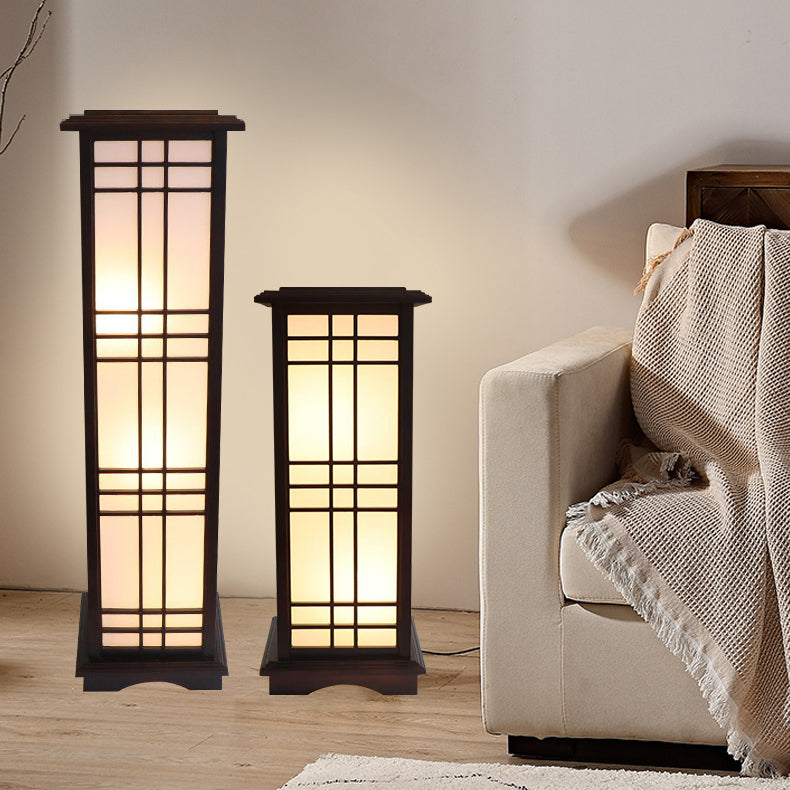 Traditional Rectangular Wood Floor Lamp