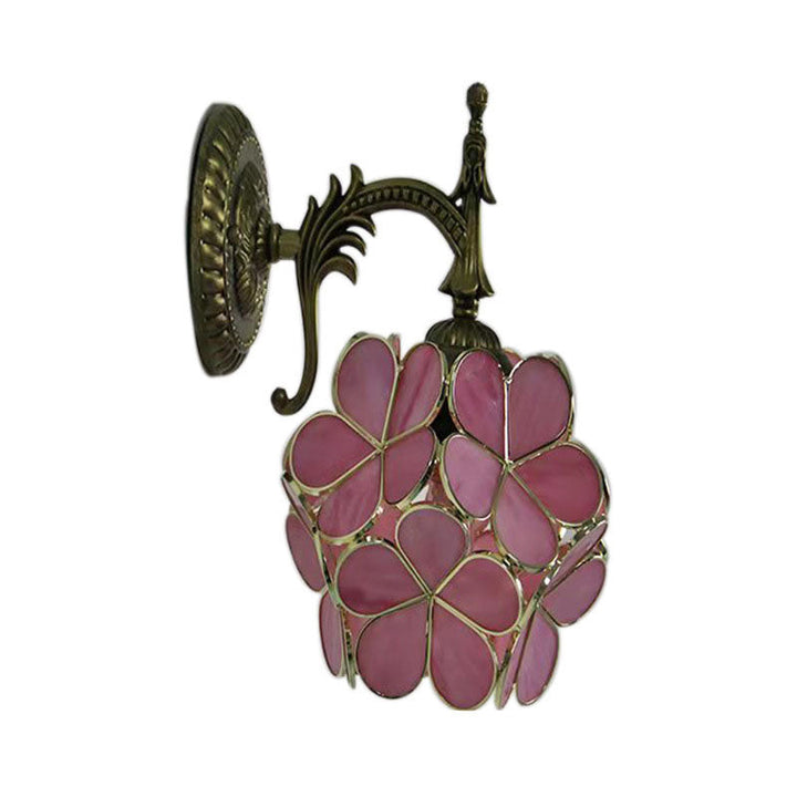 Vintage Flower Glass Wall Sconce