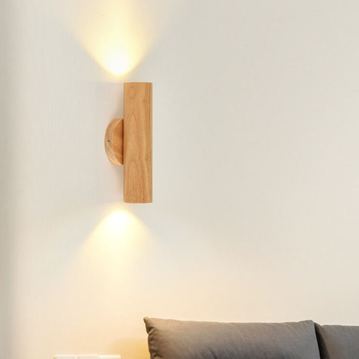 Modern Solid Wood LED Wall Sconce