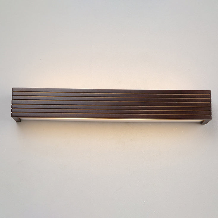 Traditional Rectangular Wood LED Vanity Light