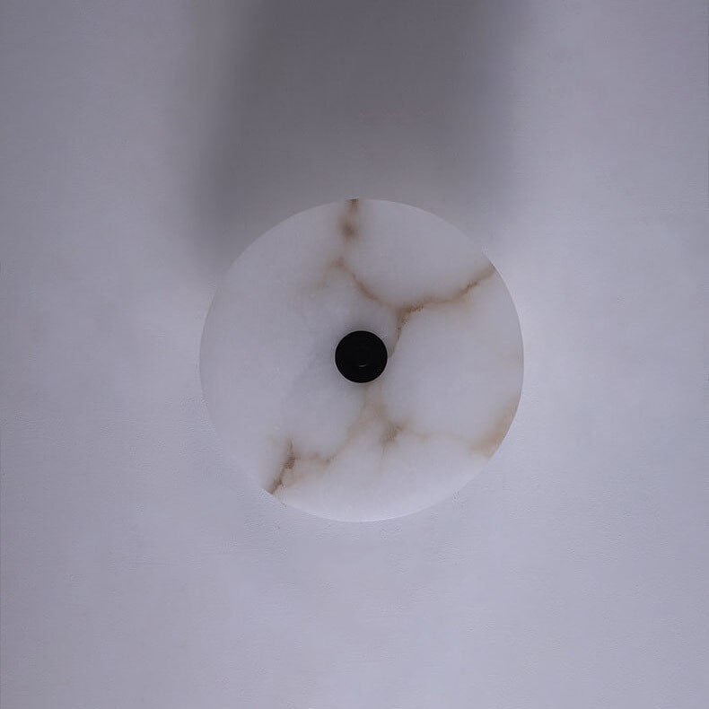Contemporary Round Marble LED Wall Sconce