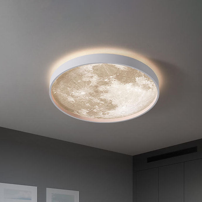 Moon Minimalist Round Acrylic LED Flush Mount Ceiling Light