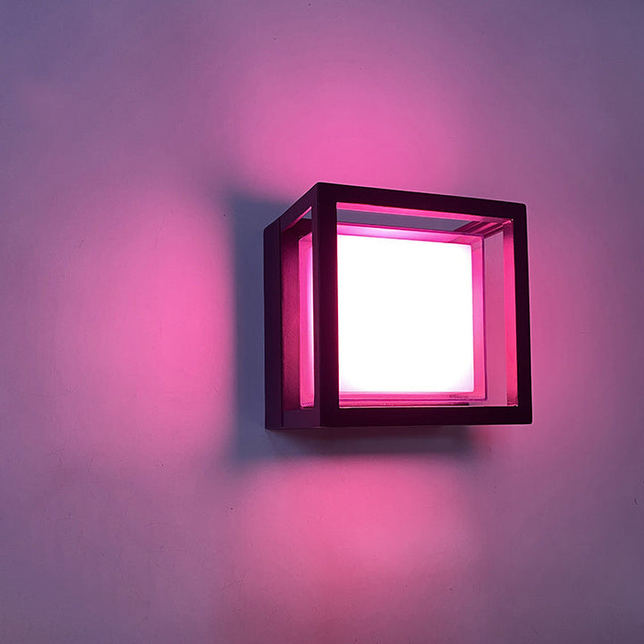RGB Minimalist Square Aluminum Waterproof LED Wall Sconce