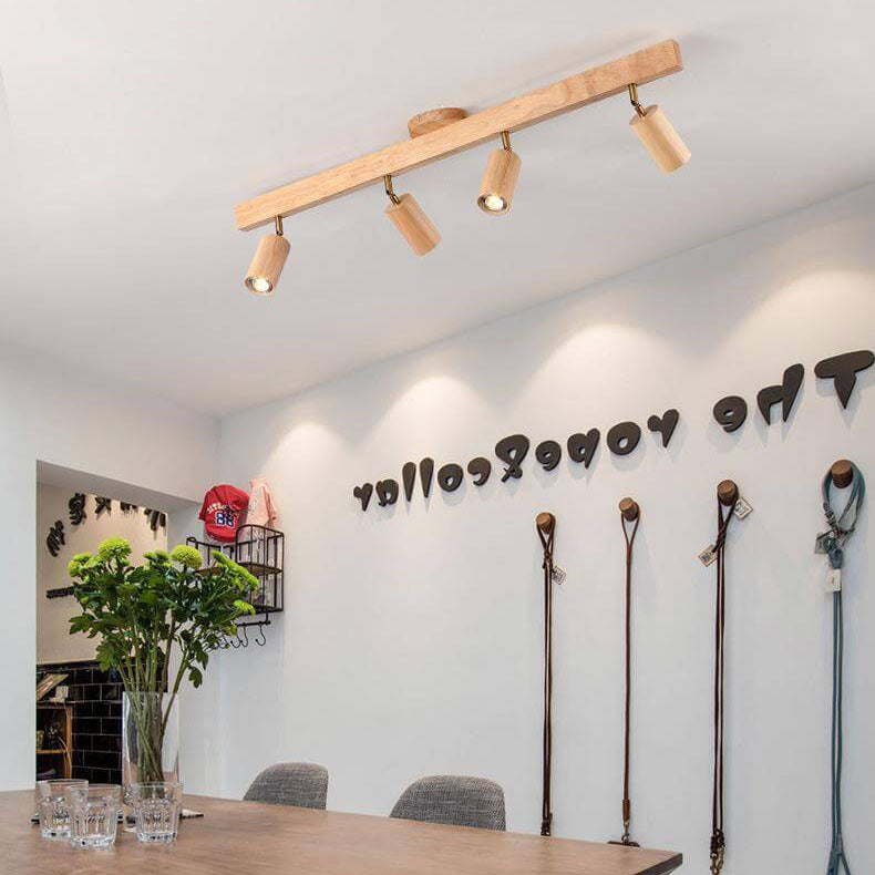 Minimalist Solid Wood LED Track Light