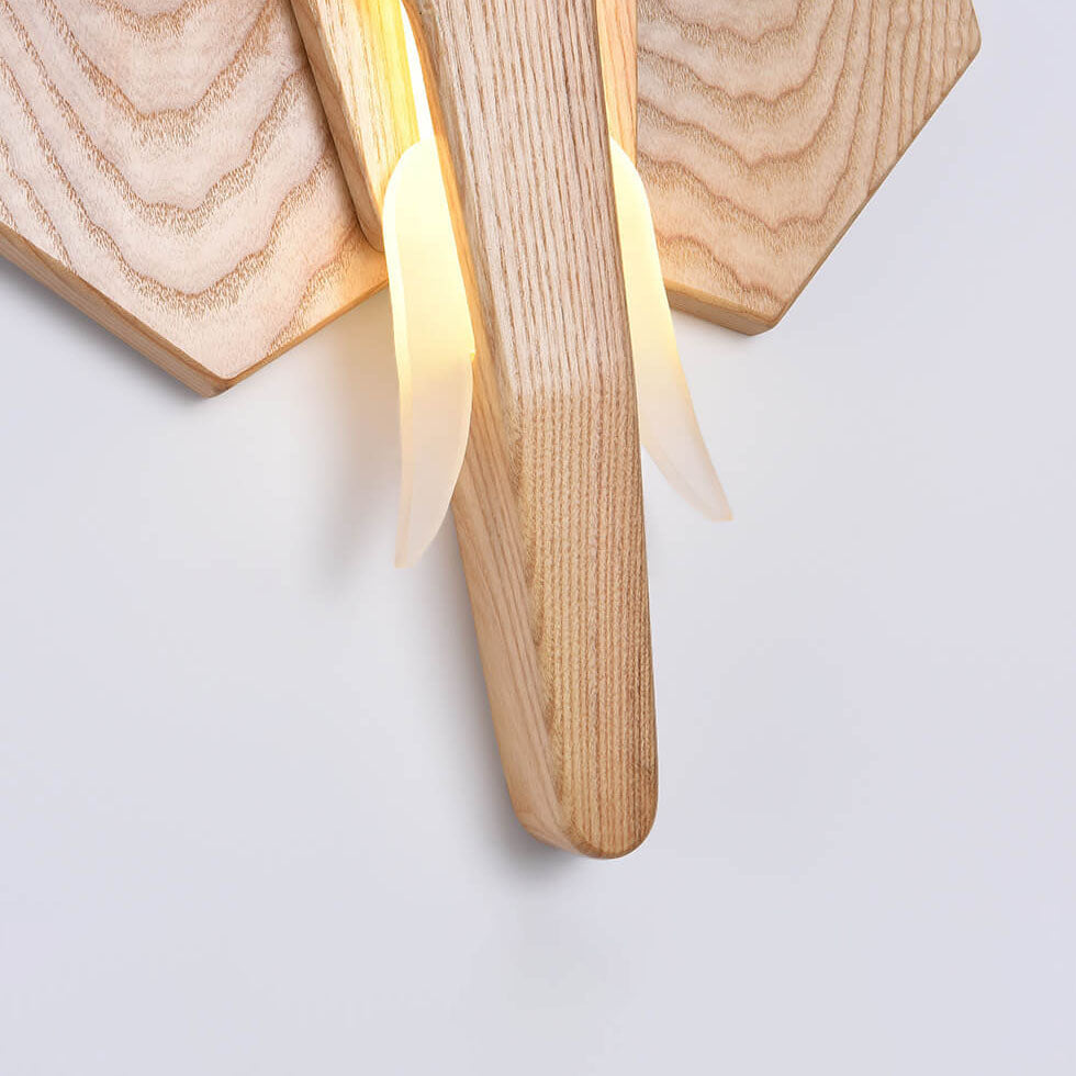Nordic Solid Wood LED Wall Sconce