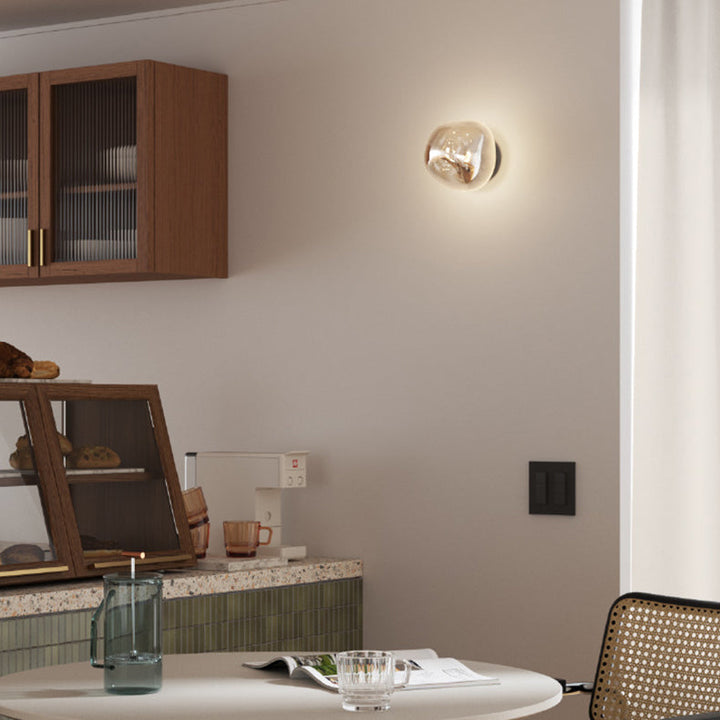 Irregular Minimalist Spherical Glass Wall Sconce