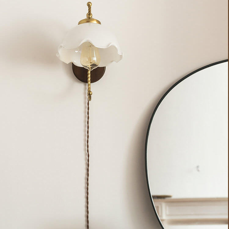 French Vintage Glass Wall Sconce