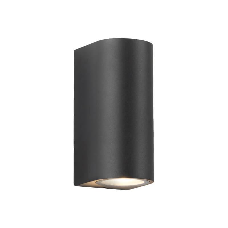 Modern Minimalist Outdoor Waterproof Aluminum Glass Cylinder 2-Light Wall Sconce Lamp for Outdoor Patio