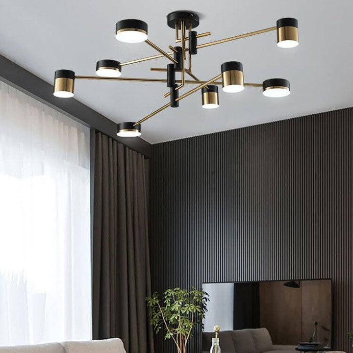Minimalist 8-Light Semi-Flush Ceiling Light