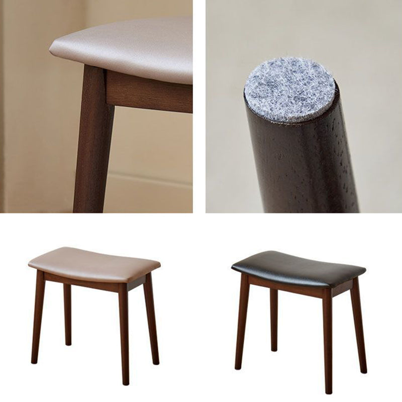 Minimalist Rectangular Leather Vanity Stool