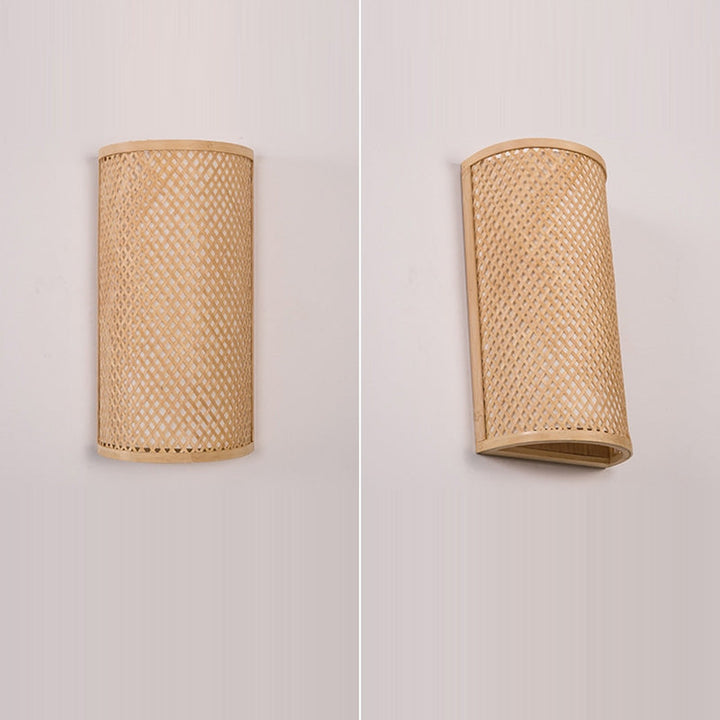 Traditional Cylinder Bamboo 2-Light Wall Sconce