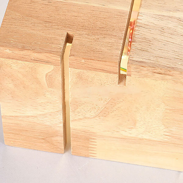 Minimalist Square Wooden 2-Light Wall Sconce