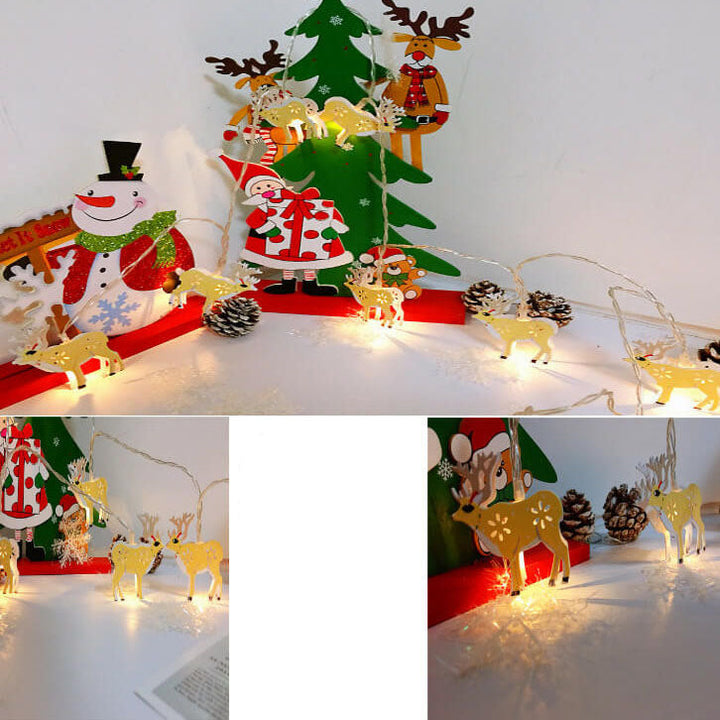 Painted Bells Elk Christmas String Lights