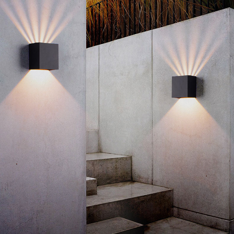 Modern Square Aluminum Waterproof LED Wall Sconce