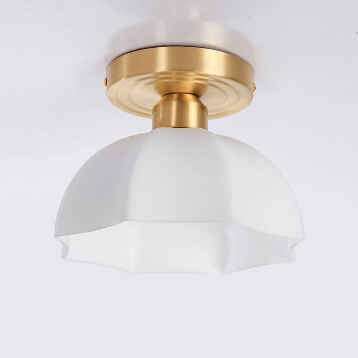 Japanese Vintage Dome Brass Semi-Flush Ceiling Light