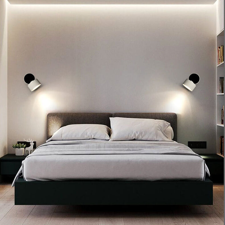 Minimalist Round Aluminium Rotatable LED Wall Sconce