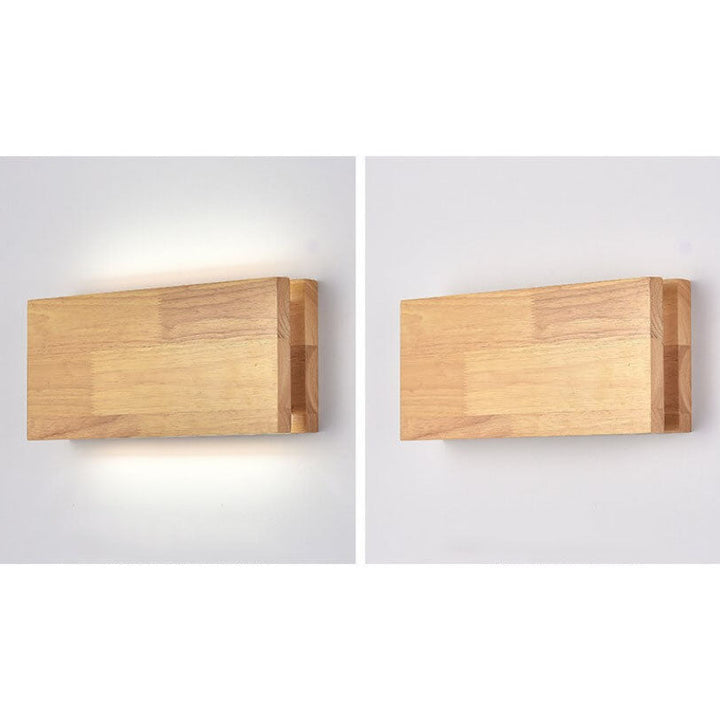 Wabi-Sabi Rectangular Wood LED Wall Sconce