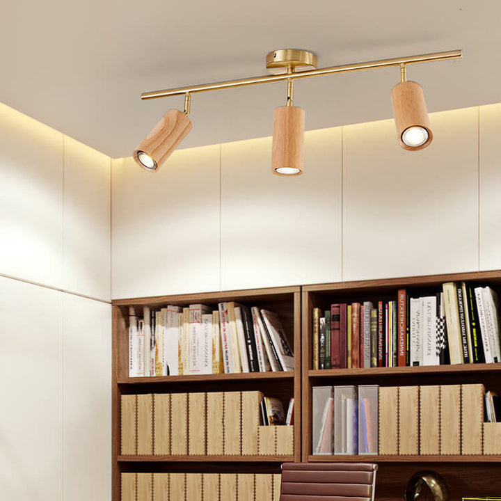 Minimalist Linear Walnut LED Track Light