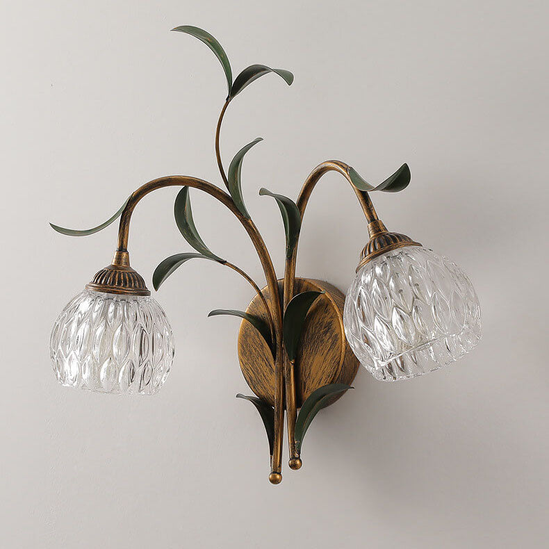 Minimalist Flower Glass 2-Light Wall Sconce