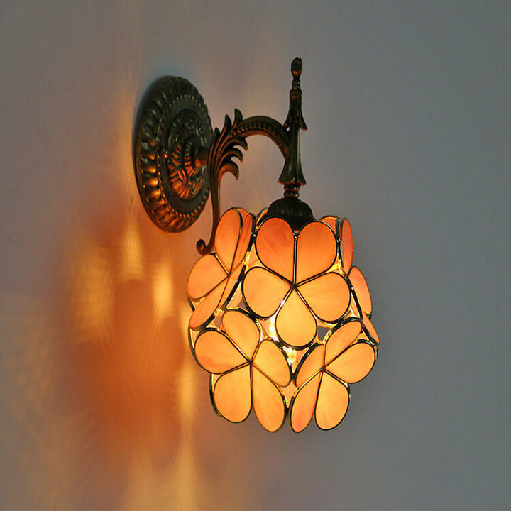Vintage Flower Glass Wall Sconce