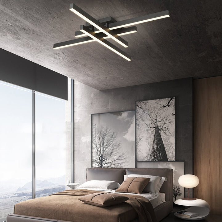 Industrial Geometric Aluminum LED Flush Mount Ceiling Light