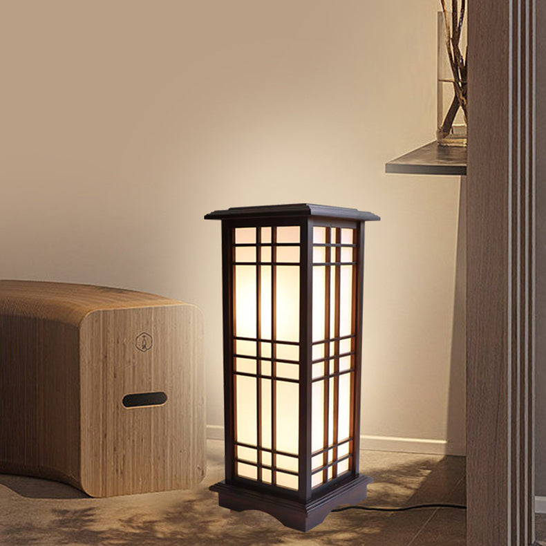 Traditional Rectangular Wood Floor Lamp