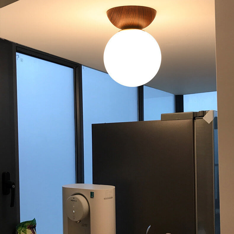 Minimalist Glass Semi-Flush Ceiling Light
