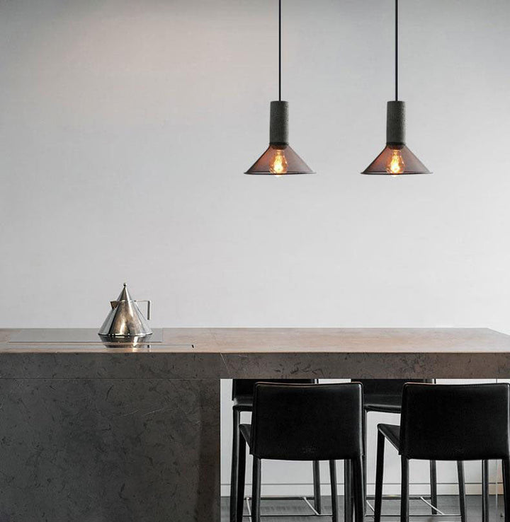 Contemporary Cylindrical Iron Pendant Light