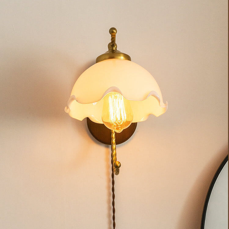 French Vintage Glass Wall Sconce