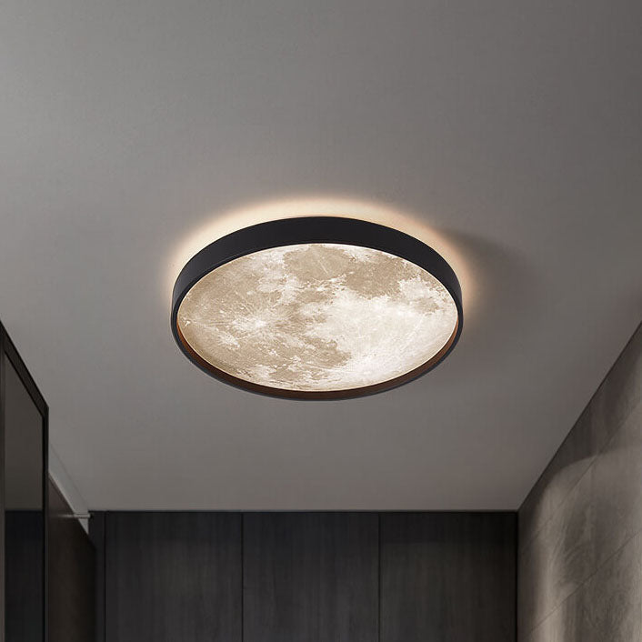 Moon Minimalist Round Acrylic LED Flush Mount Ceiling Light