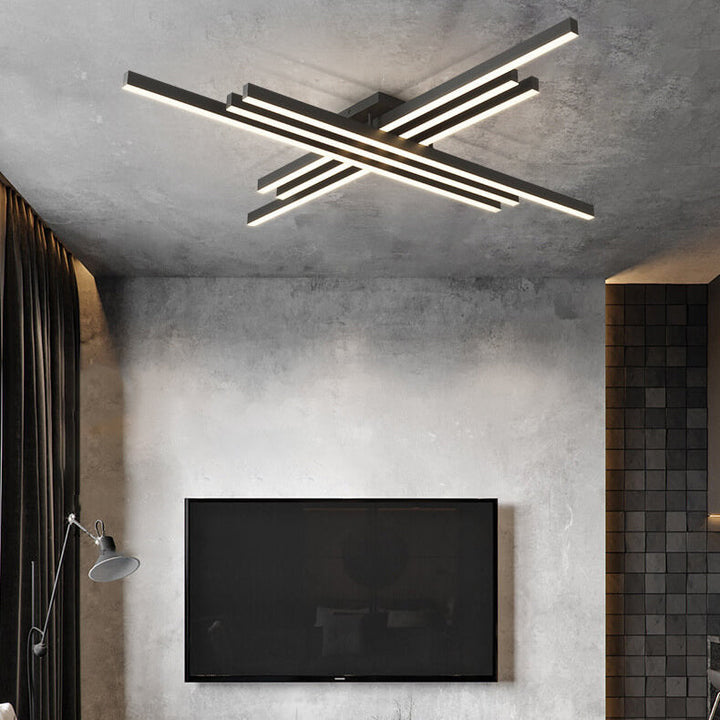Industrial Geometric Aluminum LED Flush Mount Ceiling Light