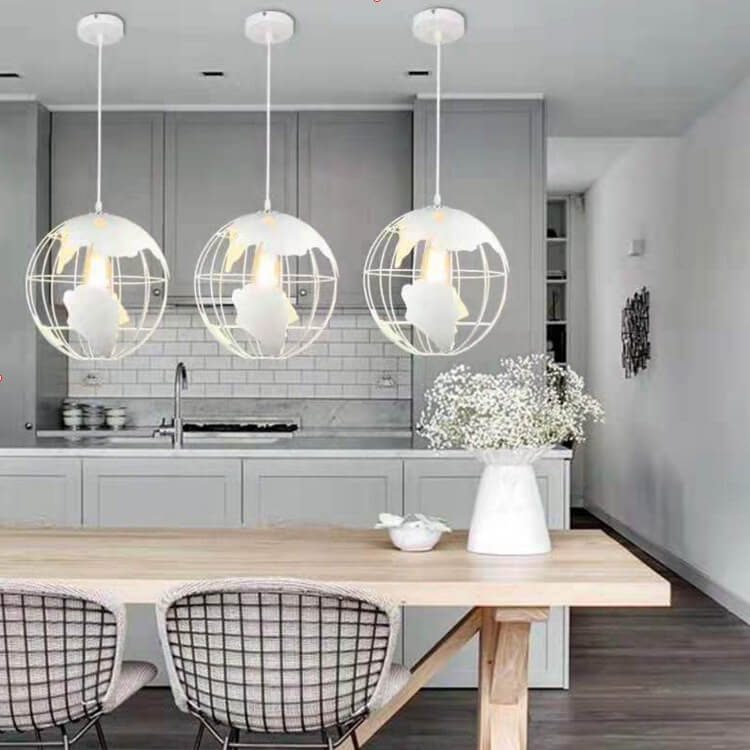 Earth Contemporary Round Iron Pendant Light