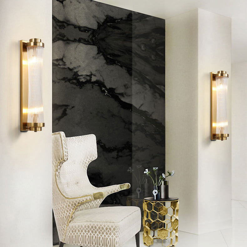 Traditional Cylinder Glass 2-Light Wall Sconce