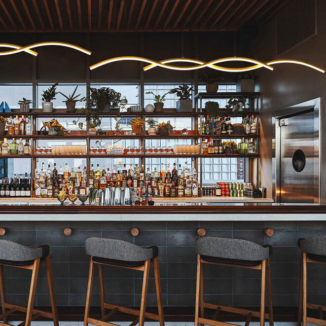 Minimalist Wave LED Chandelier
