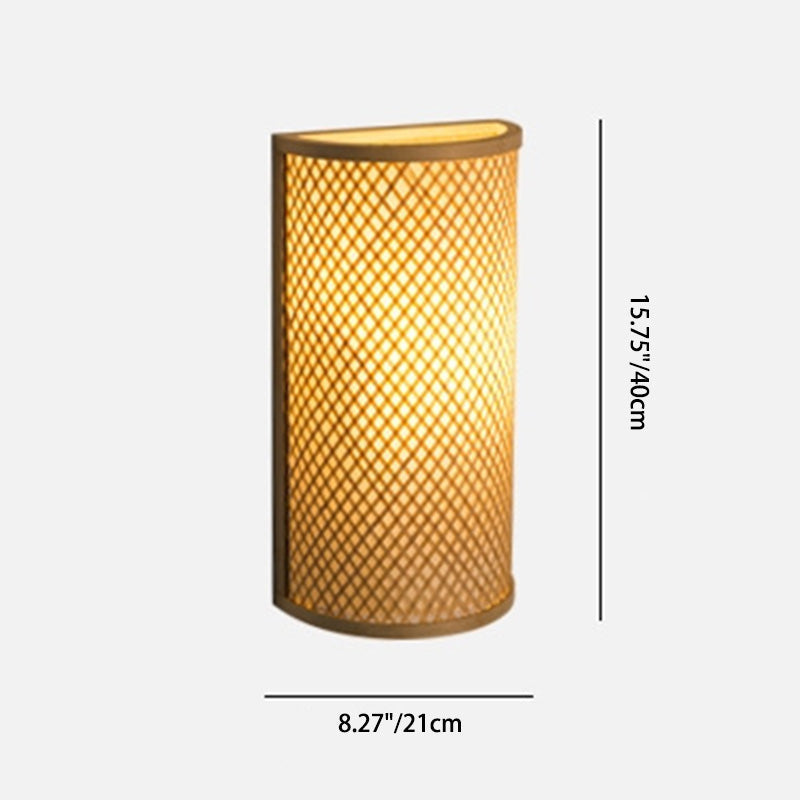 Traditional Cylinder Bamboo 2-Light Wall Sconce