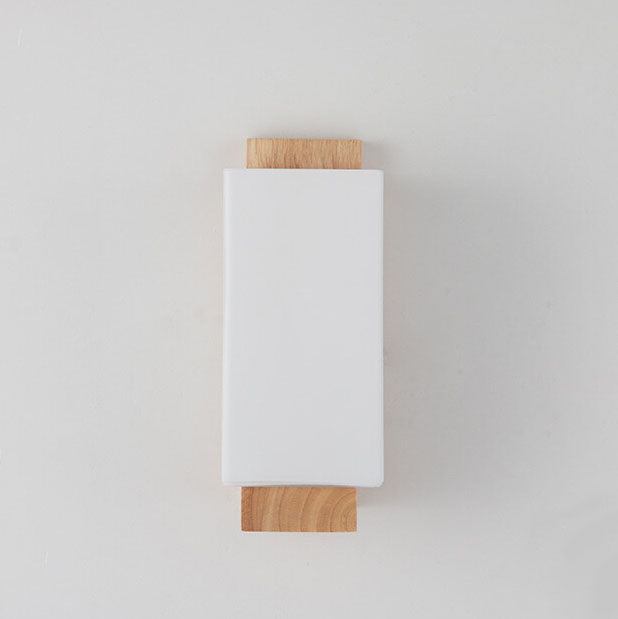 Minimalist Square Solid Wood Wall Sconce