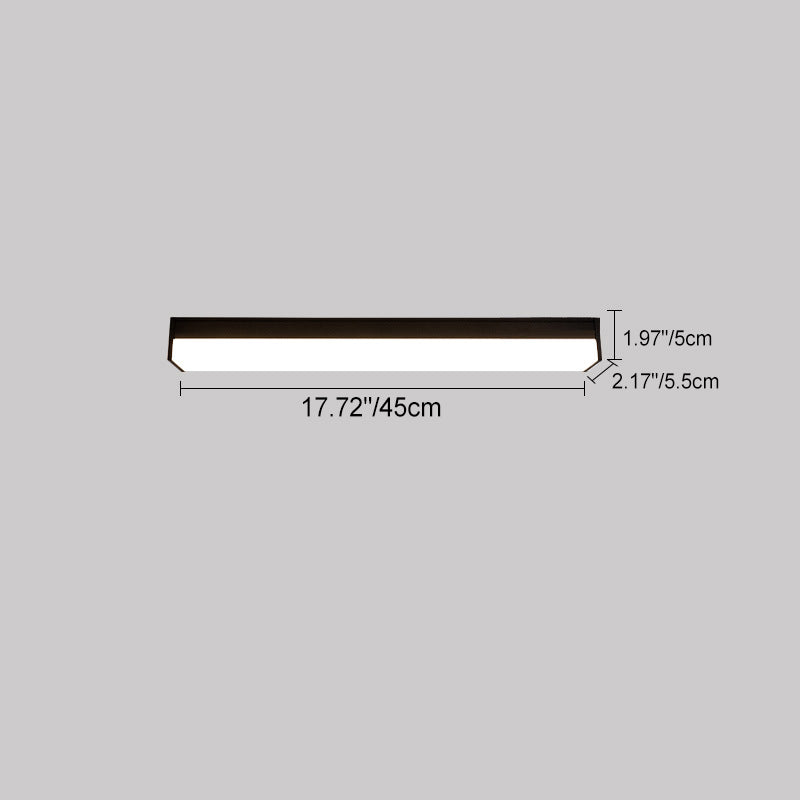 Long Minimalist Aluminum LED Flush Mount Ceiling Light