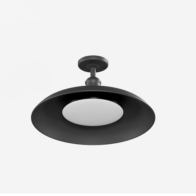Nordic Round Steel Semi-Flush Ceiling Light