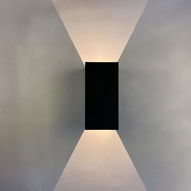 Modern Minimalist Aluminum Smart Square APP Dimming Waterproof LED Wall Sconce Lamp For Outdoor