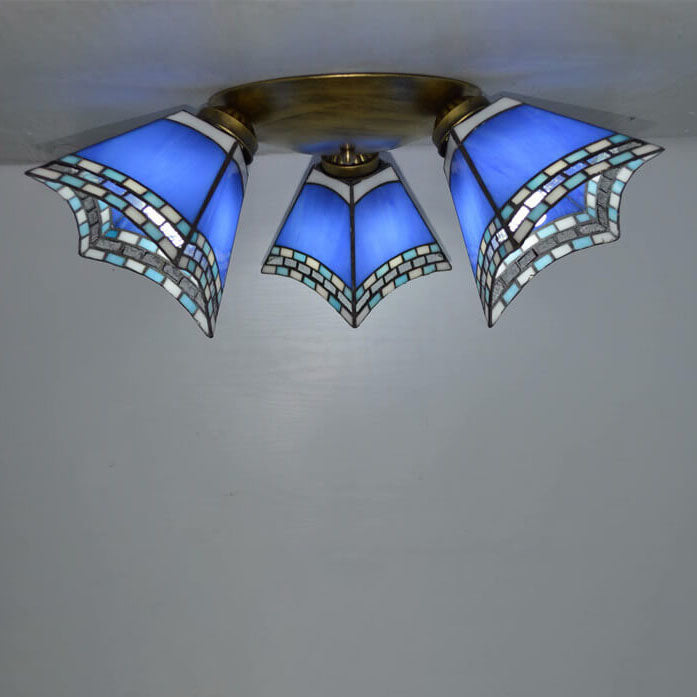 Luxury Glass 3-Light Semi-Flush Ceiling Light