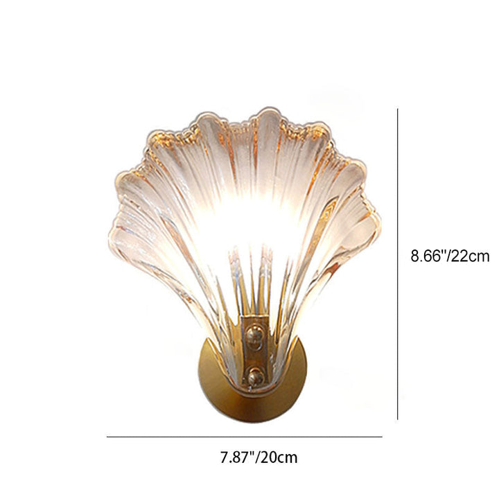 Art Deco Shell Brass Wall Sconce